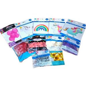 Colorful Unicorn and Rainbow Party Balloon Set, Birthday, Girl, New